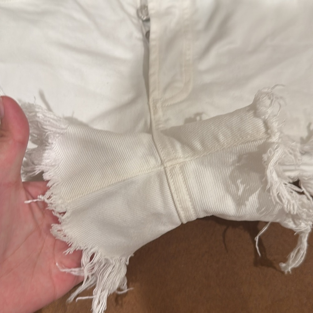 AGOLDE Parker White Denim Cutoff Shorts – Size 27 - Picture 4 of 6
